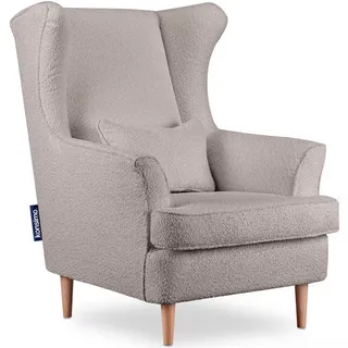Konsimo Ohrensessel Stralis Textil 82 x 108 x 80 cm Beige