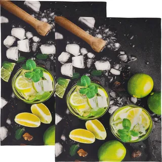 Erwin Müller Geschirrtuch 2er-Pack Baumwolle Caipirinha Größe 50x70 cm