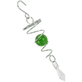 Hztyyier 2 Stücke Windspiele Rotierende Spirale Edelstahl Blickende Kugel Schwanz Wind Spinner für Außerhalb Unisex Neues Haus (Grün)