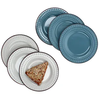 Mambocat Rome Frühstücksteller 20,5 cm blau/weiß 6er Set