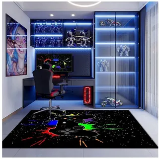 LuxusKollektion Kinderteppich Fußmatte Gamer 100x150cm Controller für Spielkonsolen 3 bunt