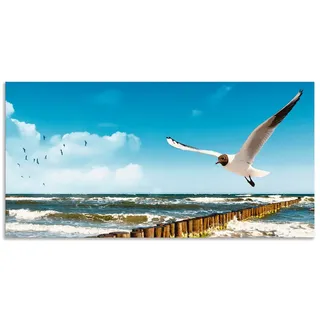 Artland Küchenrückwand Ostsee, (1-tlg), Alu Spritzschutz mit Klebeband, einfache Montage blau 100 cm x 50 cm
