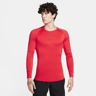 Nike Pro Men's Dri-FIT Dri-FIT Fitness-Longsleeve mit enger Passform für Herren - Rot, XL