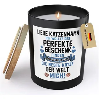22Feels Duftkerze Deko Katzenmama Geschenk Frauchen Katze Frauen Katzenliebe Couch Kater, MADE IN GERMANY, Europäisches Sojawachs, Handgegossen schwarz