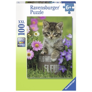 Ravensburger Puzzle – 10847 – Kätzchen unter den Blumen – 100 Stück