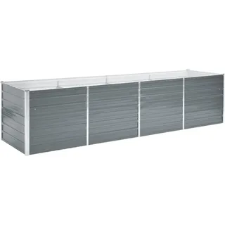 vidaXL Garten-Hochbeet verzinkter Stahl rechteckig 320 x 80 x 77 cm Grau 