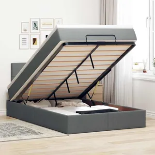 vidaXL Ottoman-Bett 120 x 190 cm Dunkelgrau