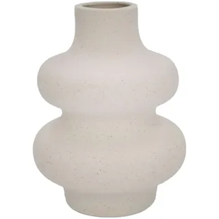 Intirilife Keramik Vase in Creme Weiß - 11.5 x 15.5 cm - Spiralvase Dekovase ideal für Blumen Pampasgras und Trockenblumen