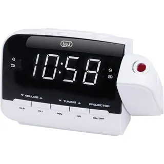 Trevi RC 858 PJ Projektionswecker weiss 20 Senderspeicher Am/FM Radio Snooze