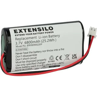 EXTENSILO Akku kompatibel mit Zafferano Poldina Pro XXL, Poldina Pro X Peanuts, Poldina Pro Mini Tischlampe, Nachttischlampe (6800 mAh, 3,7 V, Li-Ion) - Schwarz