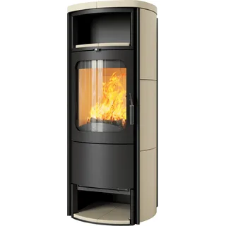 Kaminofen Hark 98 ECOplus 7 kW - Ofenkacheln: quarz-weiß - Korpus: graphit