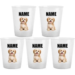 Generisch Personalisierte Matt- Plastikbecher | Partyartikel Anpassbare Muster und Texte | 360ml/480ml | Wiederverwendbar für Feiern/Hochzeiten/Geburtstage(5er Set)