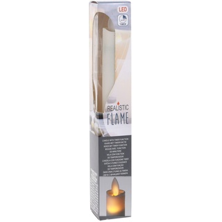 LED Stabkerze mit Timer - 23 cm - Kerze mit realistischer Flamme - Tafelkerze Elektrokerze