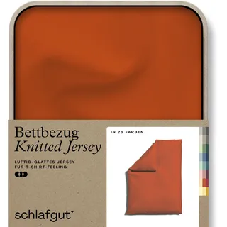 schlafgut Knitted Jersey uni Rot 135 x 200 cm + 80 x 80 cm