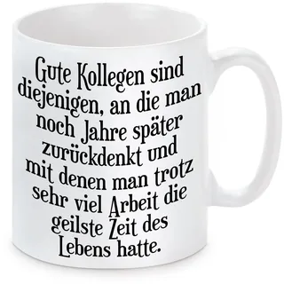 Herzbotschaft Lieblingsmensch Tasse mit Motiv Modell für Gute Kollegen, Keramik, Weiß, 11 x 11 x 11 cm