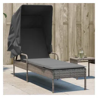 vidaXL Sonnenliege 200 x 58 x 130 cm Grau