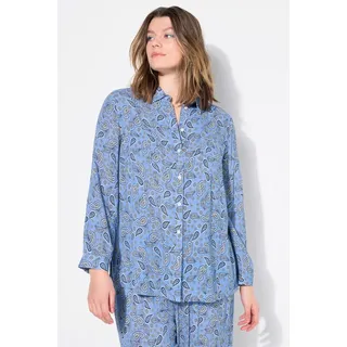 Studio Untold Longbluse Hemdbluse Boxy Shape Paisley-Print blau 46/48