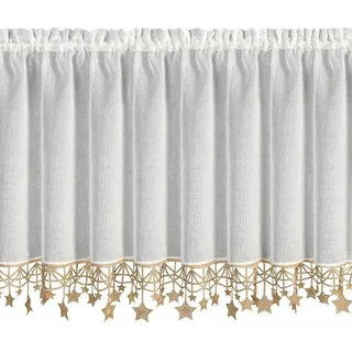 Eurofirany Scheibengardine Stangendurchzug 150 x 60 cm Weiß