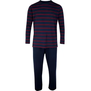 Bugatti, Herren, Pyjama, Herren langer Schlafanzug, Rot, (56)