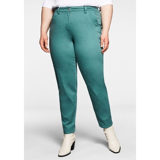 Stretch-Hose SHEEGO "Große Größen" Gr. 48, Normalgrößen, grün (opalgrün) Damen Hosen High-Waist-Hosen