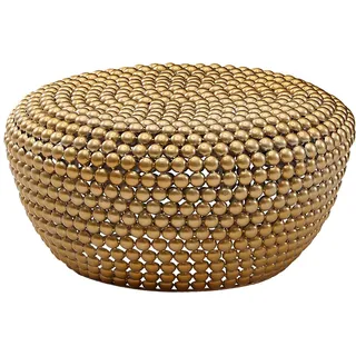 FineBuy Couchtisch Rund Gold Aluminium 60 x 30 cm
