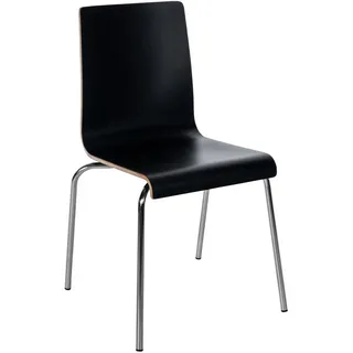CLP Besucherstuhl Gahanna (1er), Stapelstuhl, Sitz aus HPL-Laminatfurnier schwarz