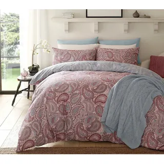 Sleepdown Paisley Purple Bettwäsche-Set für Einzelbetten, Baumwolle, violett