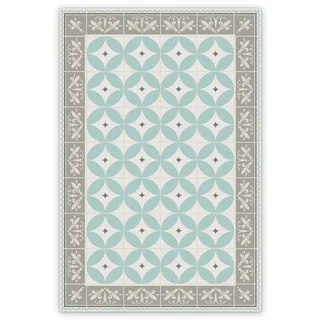 Coloray BirdsEcho Vinyl-Teppich Linoleum Teppich 60x80 cm Bodenschutz in der Küche PVC Dekorative Matte Küchendekorationsmatte Küchenmatte - Geometrisches Patchwork-Muster