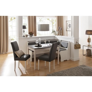 Home affaire Essgruppe Spree, (Set, 5-tlg), bestehend aus Eckbank, Tisch und 2 Stühlen grau|weiß