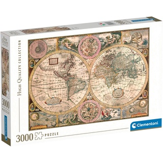 Clementoni 33531 Alte Karte – Puzzle 3000 Teile ab 9 Jahren, buntes Erwachsenenpuzzle mit kräftigen Farben, Geschicklichkeitsspiel für die ganze Familie, schöne Geschenkidee