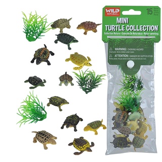 Wild Republic Polybag Mini Schildkröte, zwölf Tierarten Aus Dem Schildkröte, Geschenktüte für Kinder, Spielfiguren-Tiere, Toll für die Spielzeug-Sammlung