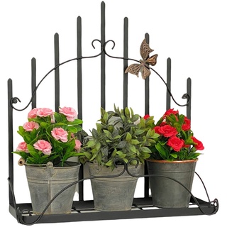 DanDiBo Ambiente DanDiBo Wandblumenhalter Metall Schwarz 50 cm Wandregal 96237 Blumenständer Blumenregal Wandtopfhalter