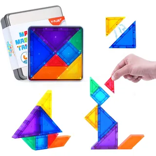 YPLUS Magnetisches Tangram für Kinder ab 4, Montessori STEM Reisespiel