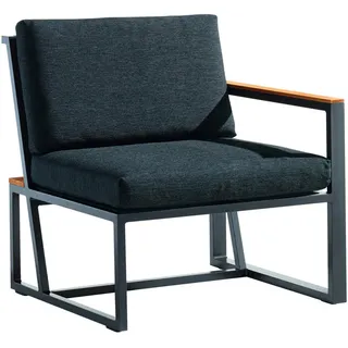 Sieger Loungeendteil, Grau, Holz, Teakholz, rechts montierbar, einzeln stellbar, 73x78.5x77 cm, erweiterbar, Loungemöbel, Outdoorsofas