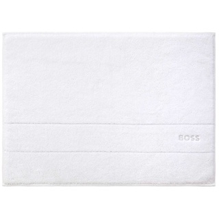 BOSS Badematte - PLAIN, Badvorleger, Baumwolle Weiß 50x70 cm