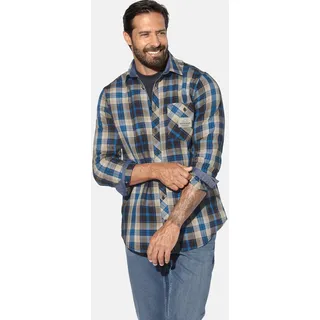 Jan Vanderstorm Langarmhemd kariert braun 4XL