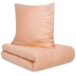 Bugatti Bettgarnitur unifarben Orange 135 x 200 cm + 80 x 80 cm