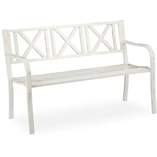 Relaxdays Gartenbank 80,5 x 127 x 63 cm Weiß-Bronze