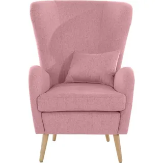 Home affaire Sessel Sallito, Ohrensessel, TV-Sessel, für Wohnzimmer, auch in Samtcord rosa