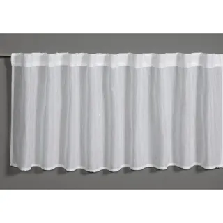 GARDINIA Bistro-Gardine mit verdeckten Schlaufen, transparent, Lichtdurchlässig, Scheibengardine, Jacquard-Voile, 140 x 45 cm, weiß,