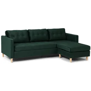 ebuy24 Ecksofa, Grün, Textil, L-Form, 219x151 cm, Wohnzimmer, Sofas & Couches, Wohnlandschaften, Ecksofas