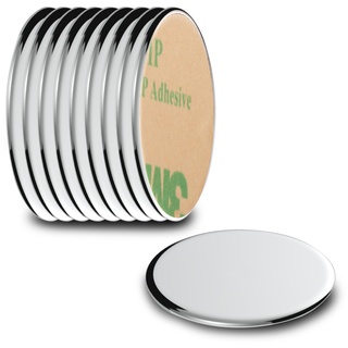 ECENCE Neodym Magnete 10 Stck. - runde Klebe-Magnete selbstklebend - 22x1mm - hochwertige NiCuNi-Beschichtung - Scheibenmagnete