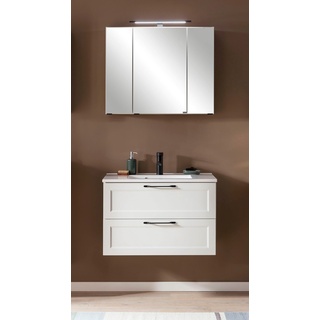 Bad-Set »Lana«, (Komplett-Set), Badezimmer-Set, 2-teilig, inkl. Waschbecken, 80 cm breit, Matt weiß, , 77246850-0 B/H/T: 80 cm x 200 cm x 47 cm