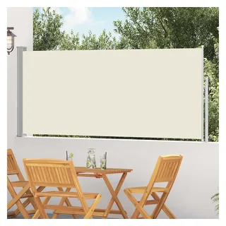 furnicato Markise Einziehbare Garten-Seitenmarkise 300x120 cm in Grüngrau und UV-beständiger Sichtschutz mit automatischer Rückrollfunktion weiß 300 cm x 120 cm x 1 cm