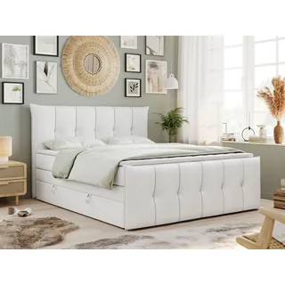 MKS Meble King Boxspringbett 200 x 200 cm H4 Weiß