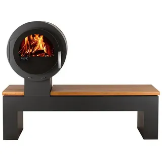 Kanuk Kaminofen Kaminofen Kanuk® BANK Goldenteak, 8 kW schwarz