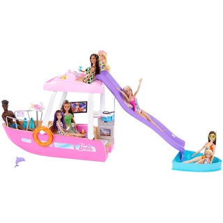 Puppen Fahrzeug BARBIE "Barbie Traumschiff mit Pool und Rutsche inkl. Barbie Zubehör" Puppenausstattungen rosa Kinder Altersempfehlung