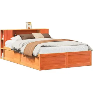 vidaXL Massivholzbett ohne Matratze Wachsbraun 140x200 cm Kiefernholz