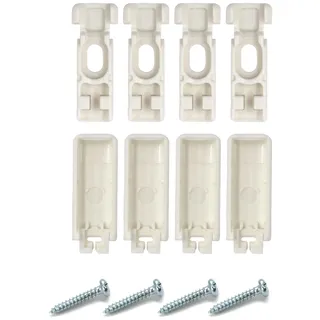 Anhoer 4X Plissee Ersatzteile Klemmträger Spannschuhe für verspannte Plissees Plissee Halterungen für Stick & Fix Klebeträger und Stick & Fix Front Klebeplatten Weiß