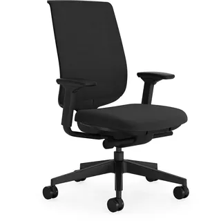 Steelcase Reply Air Ergonomischer Bürostuhl mit höhenverstellbaren Armlehnen und Lumbalstütze Onyx/Black, 58.5 x 66 x 100.5